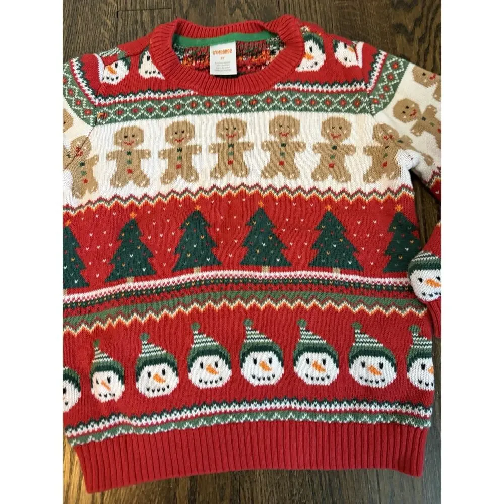 Gymboree Toddler Boys Crewneck Christmas Sweater 100% Cotton Sz 3T